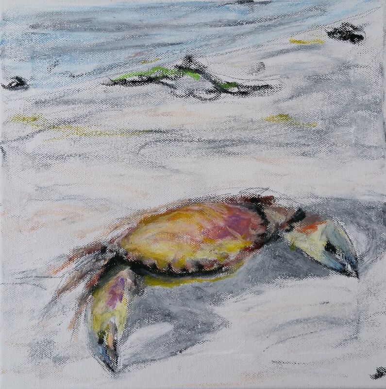 Original Ölgemälde Meer: Portrait Studie - Maritime Kunst von Clemens Groth, 2016, Pastellkreide auf Leinwand, 30x30cm