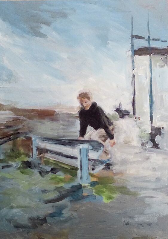 Streetskating - Urban von Clemens Groth, 2017, Acryllack auf Leinwand, 50x70cm