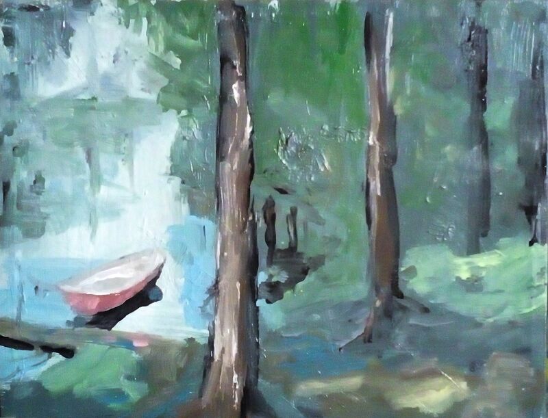 Miniatur - Landschaft von Clemens Groth, 2017, Acryllack auf Leinwand, 40x30cm
