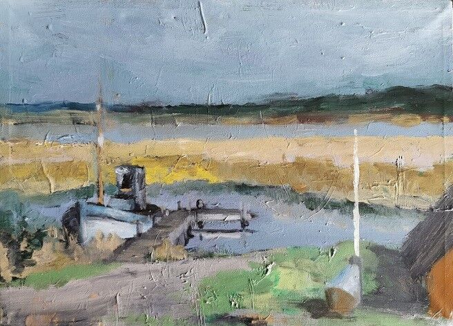 Nymindegab - Stadtansichten von Clemens Groth, 2020, Acryllack auf Leinwand, 40x55cm
